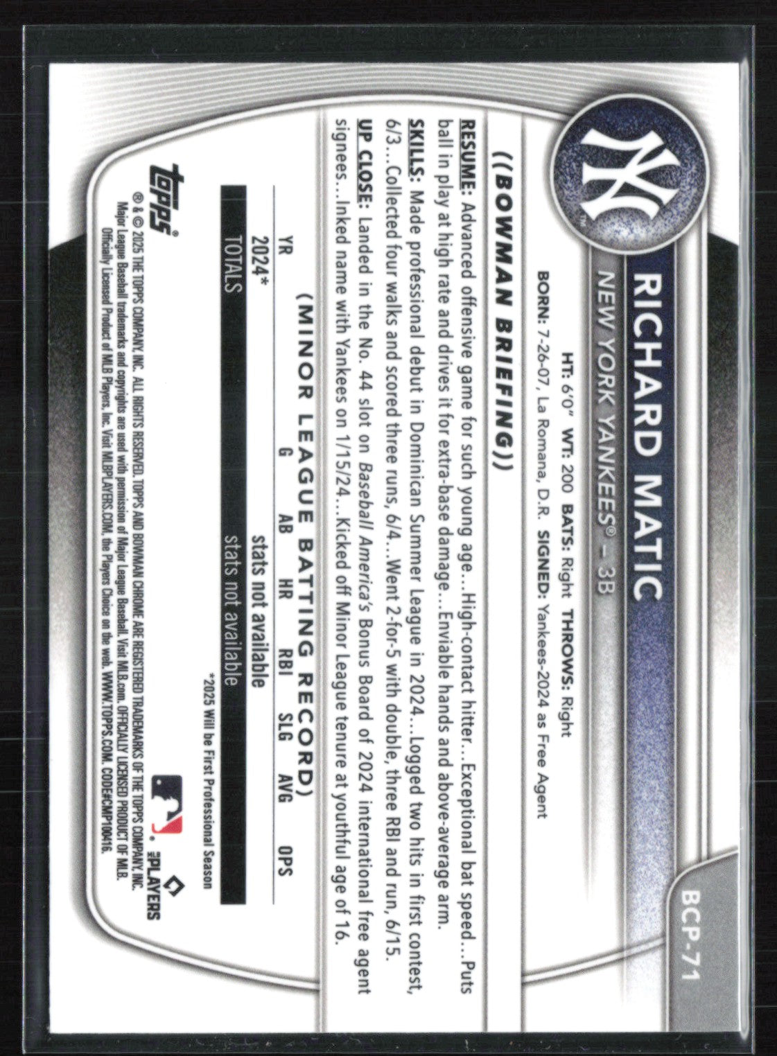 Richard Matic 1st Bowman