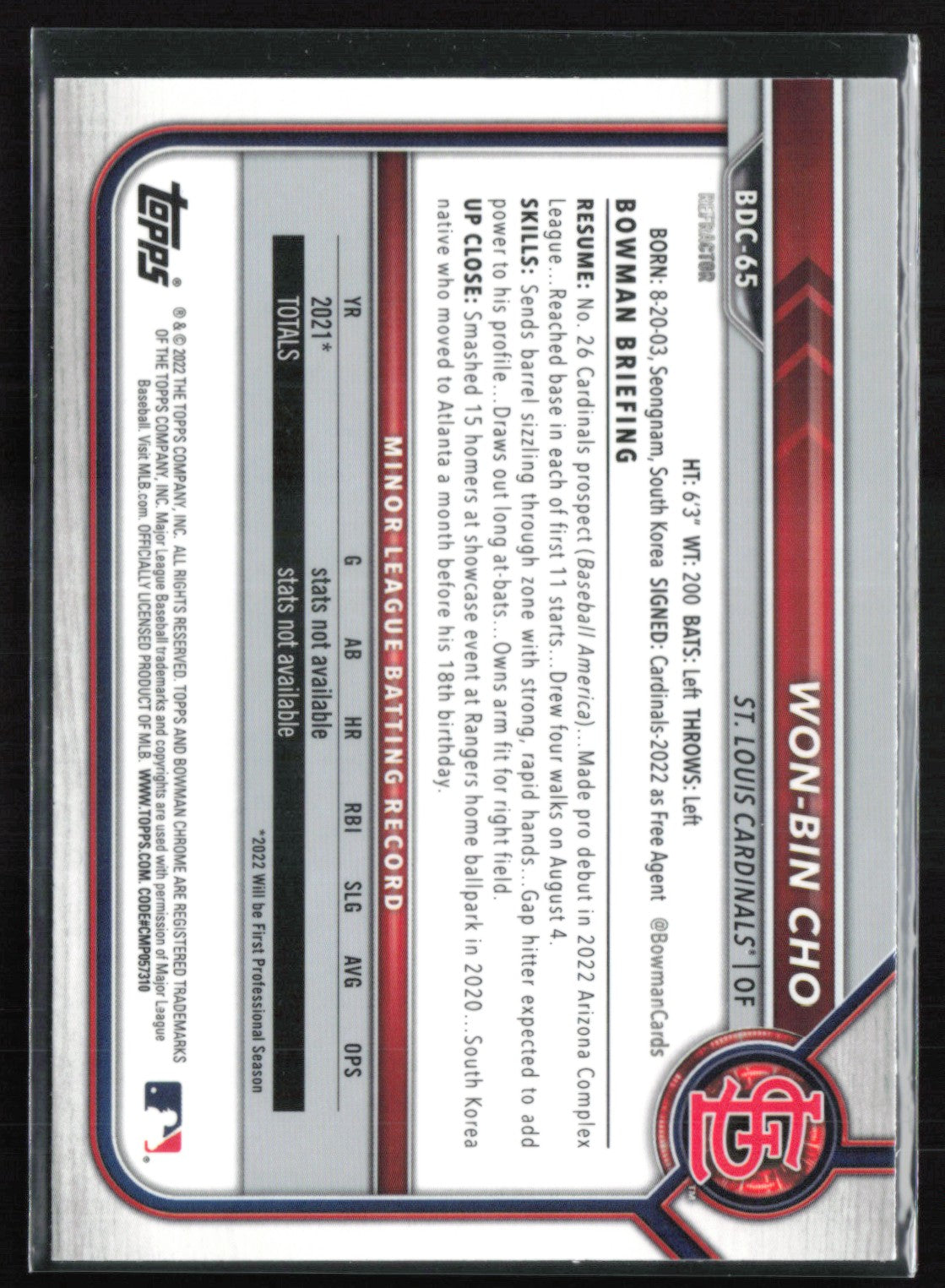 Won-Bin Cho Prospect Refractor