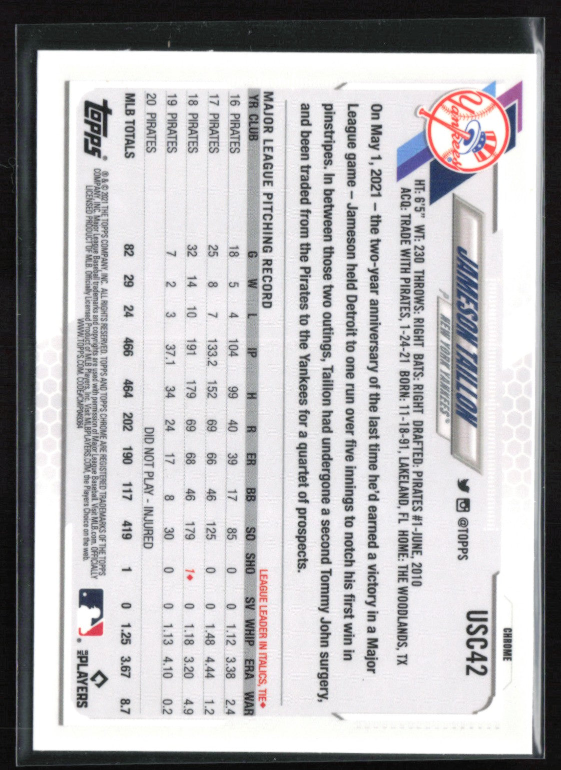 Jameson Taillon Purple Refractor