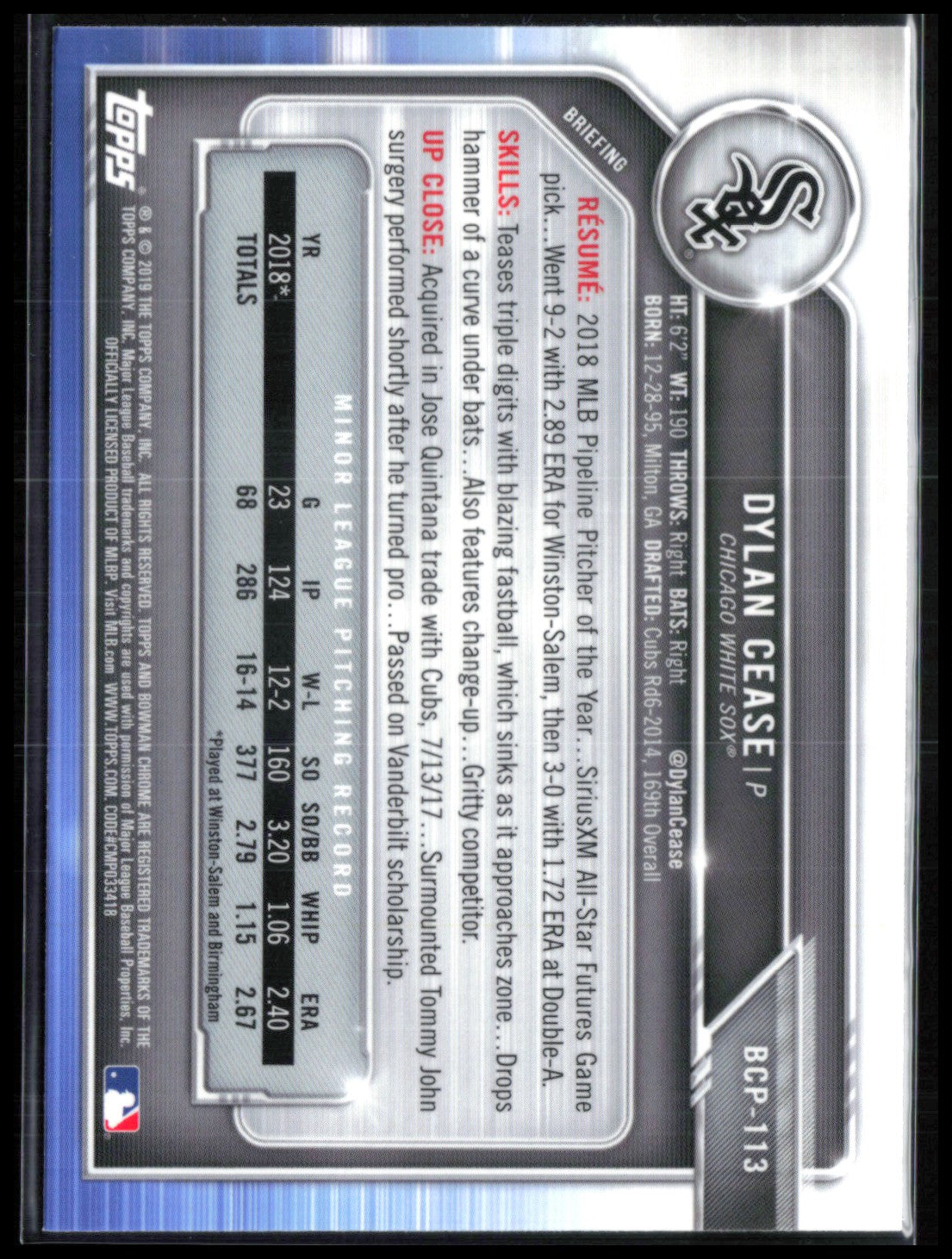 Dylan Cease Mojo Prospects