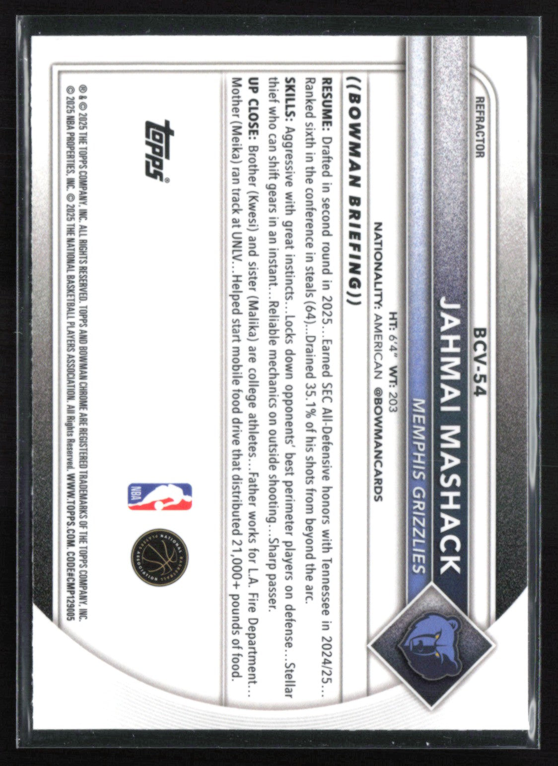 Jahmai Mashack RC /499 Refractor