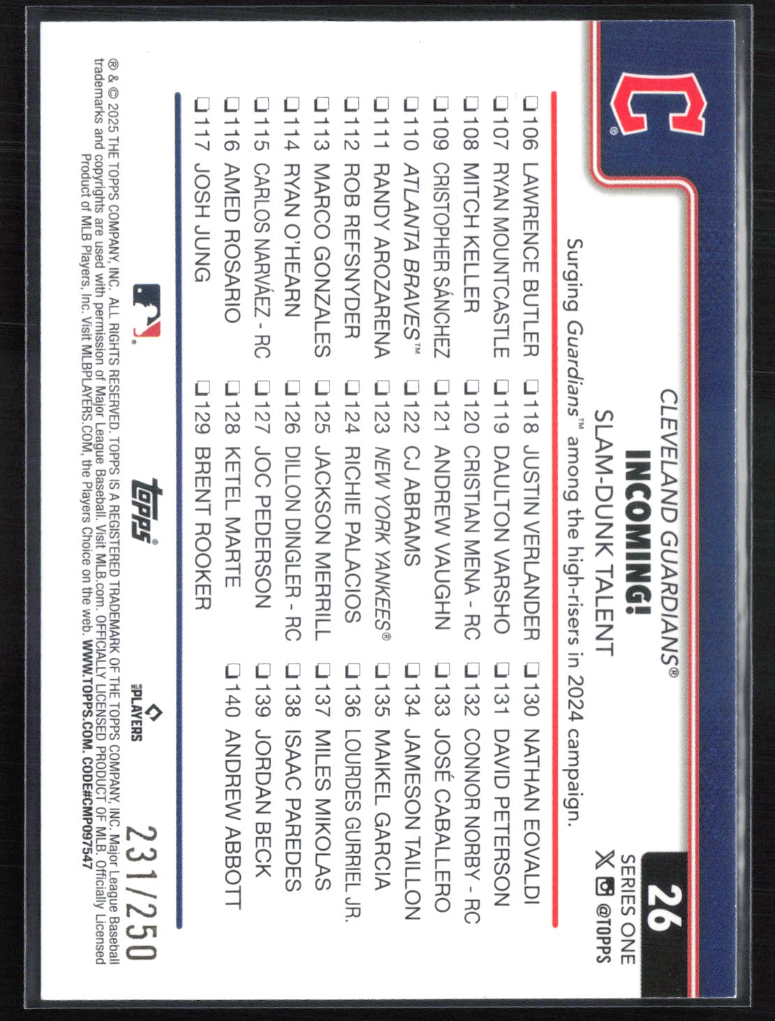 Incoming! Slam-Dunk Talent Purple /250 Checklist
