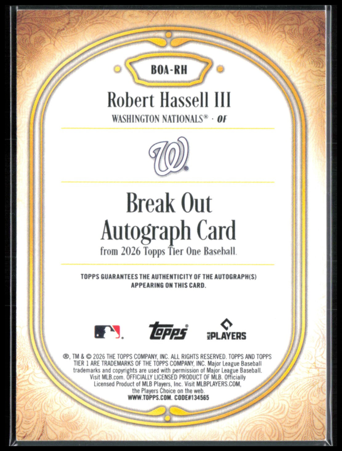 Robert Hassell III Auto /49 Emerald Break Out Autograph