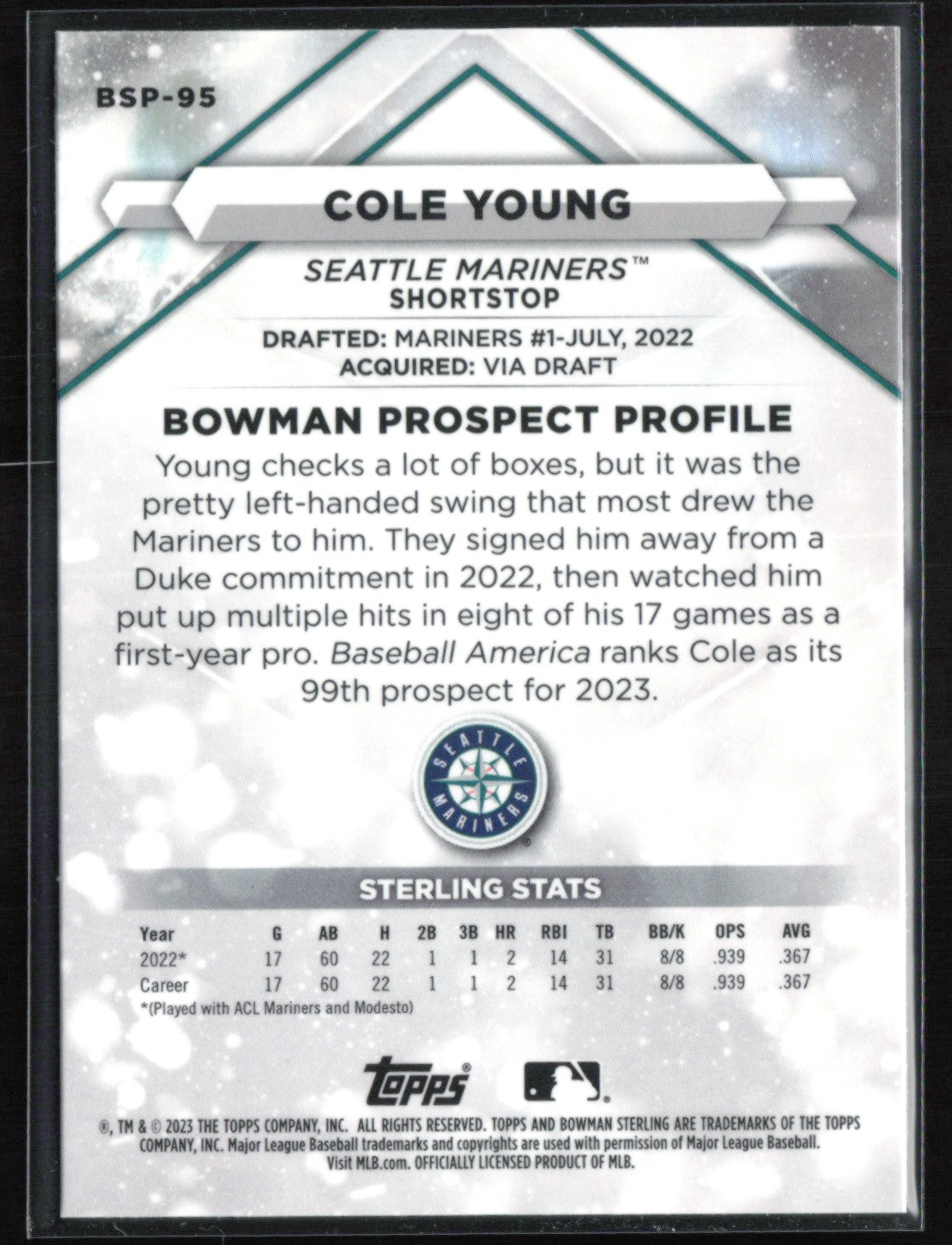 Cole Young Prospect