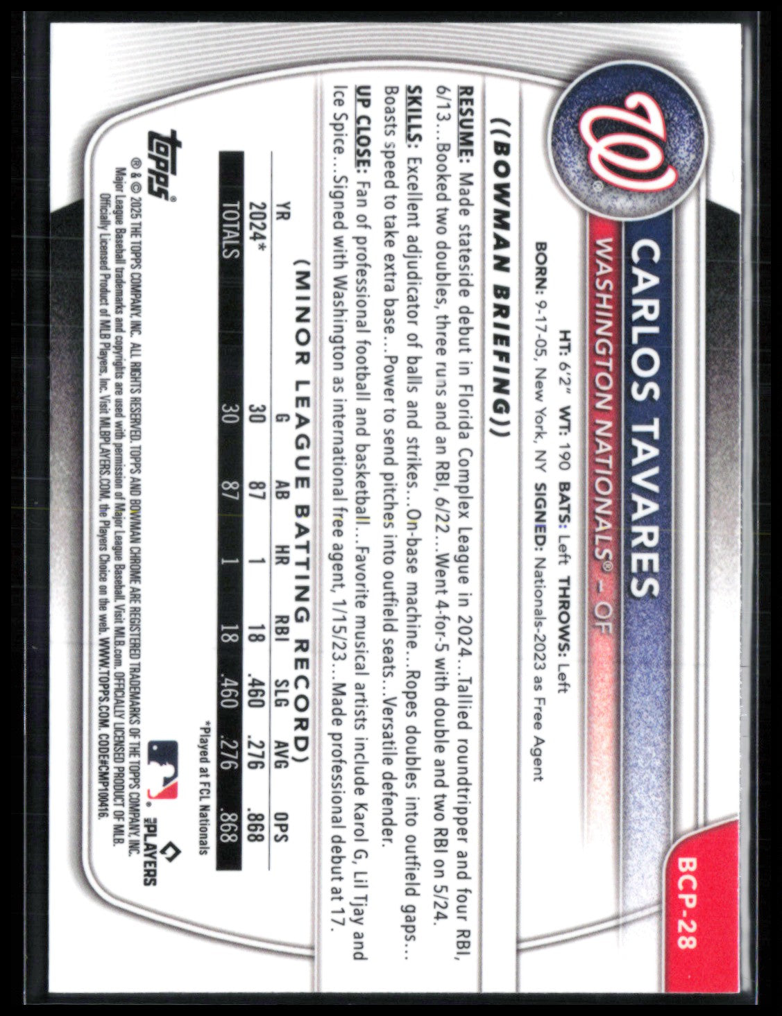 Carlos Tavares 1st Bowman