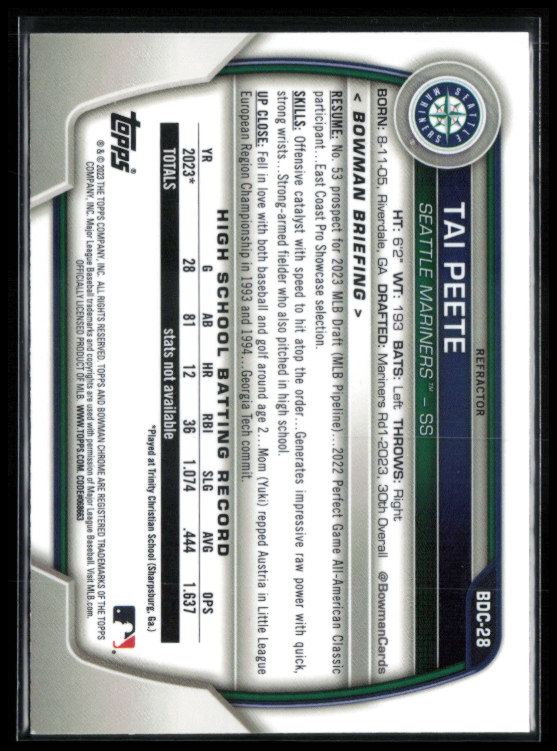 Tai Peete 1st Bowman Refractor