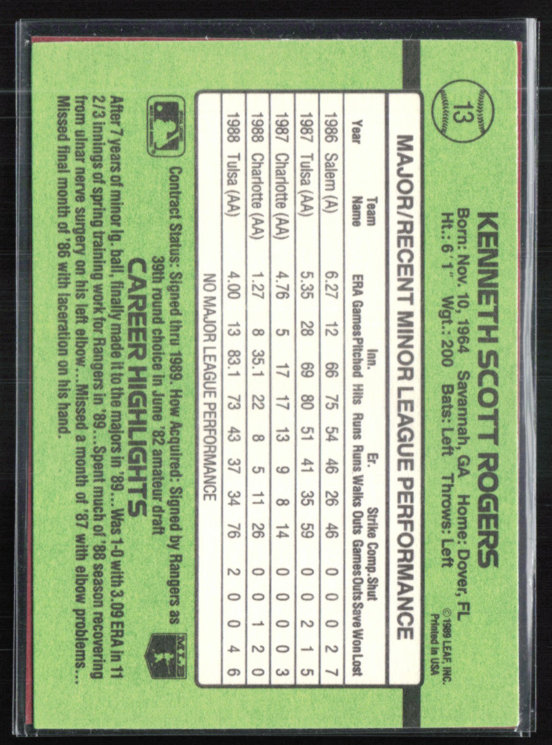 Charlie Hayes 1989 Topps