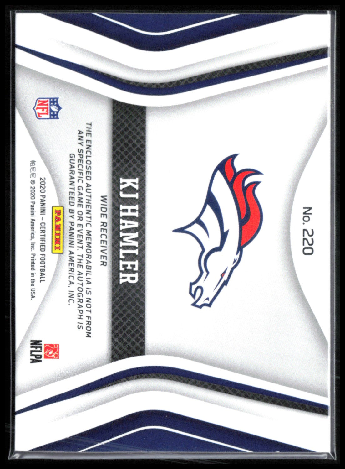 KJ Hamler RC Patch Auto /499 2020 Certified