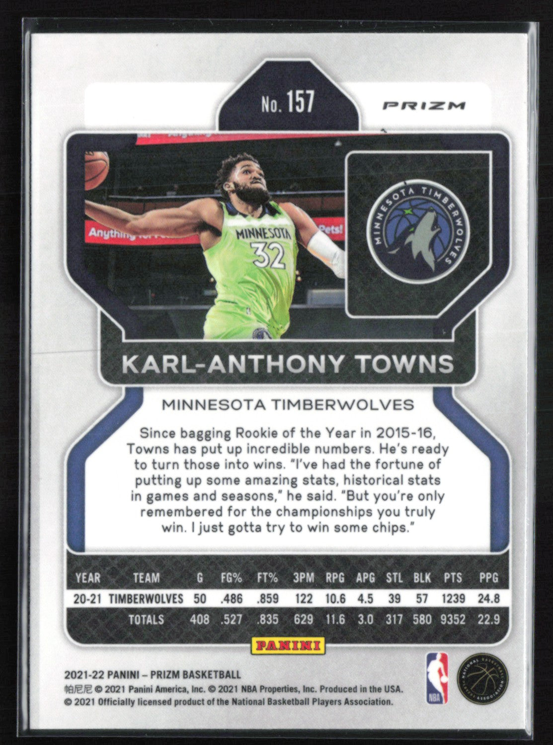Karl-Anthony Towns Silver Prizm