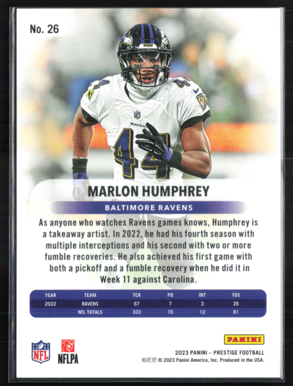 Marlon Humphrey Gold /75 Xtra Points
