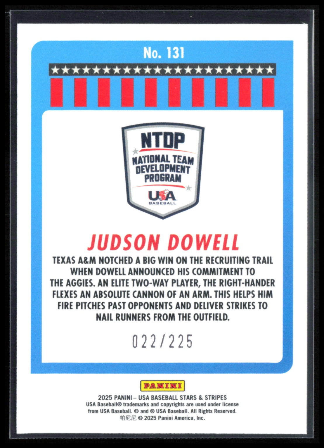 Judson Dowell /225 Red