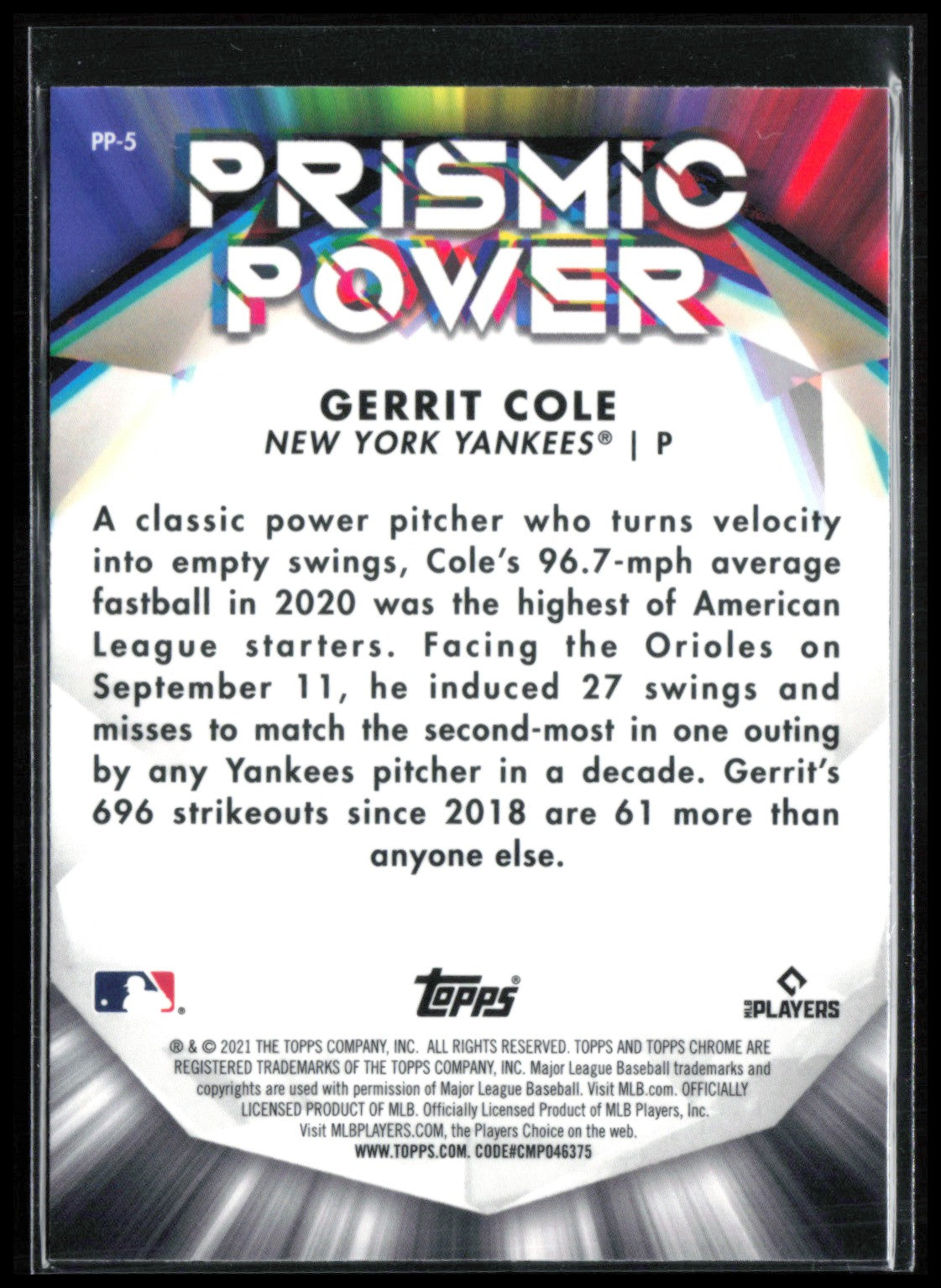 Gerrit Cole Prismic Power