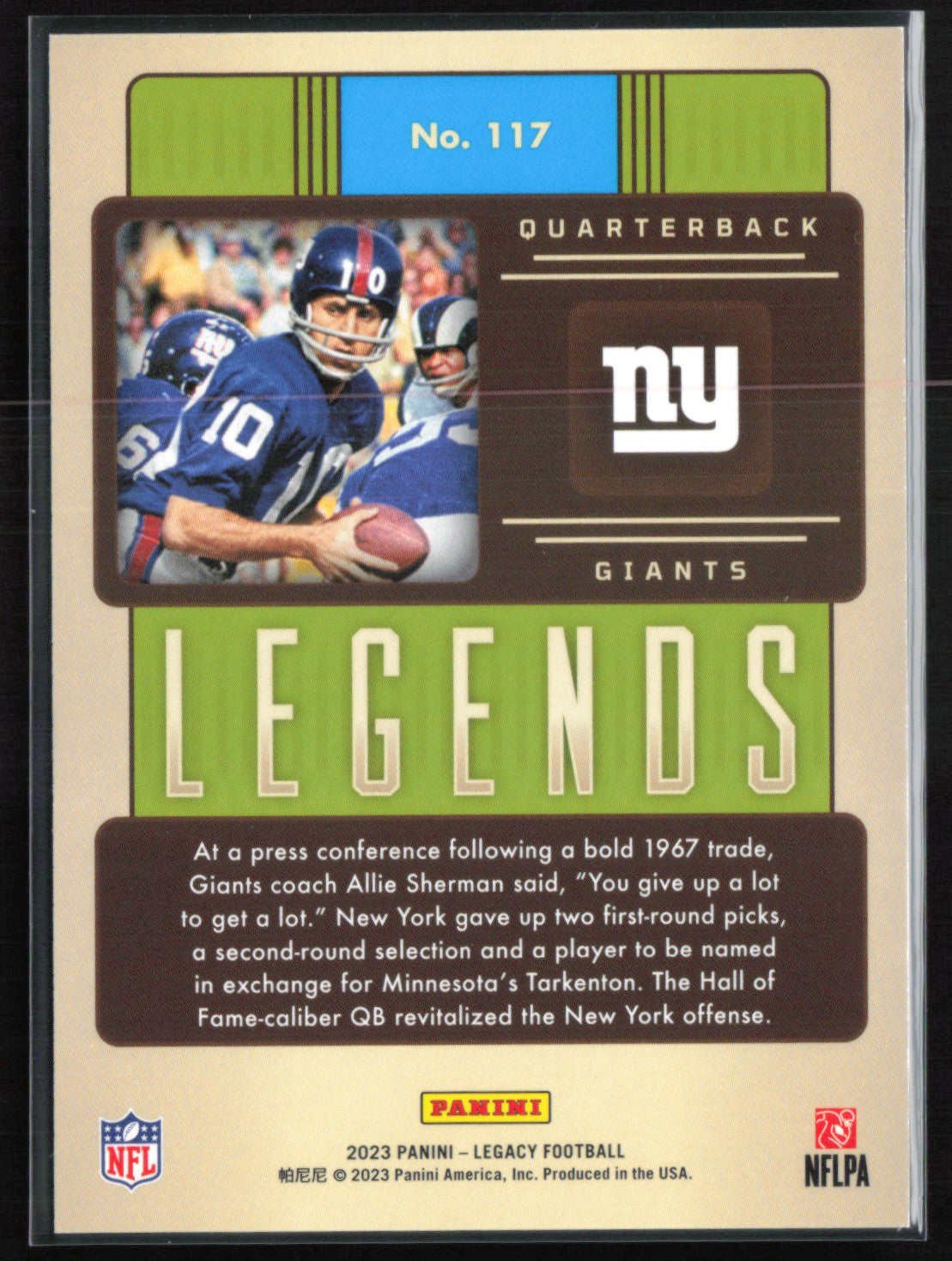 Fran Tarkenton /100 Legends