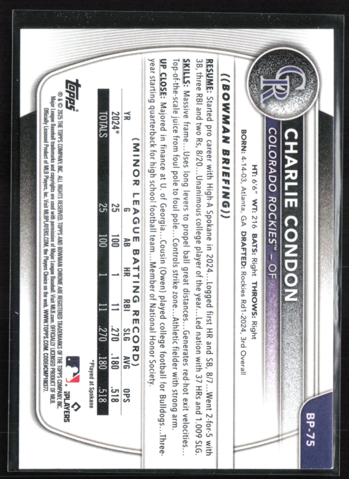 Charlie Condon 1st Bowman