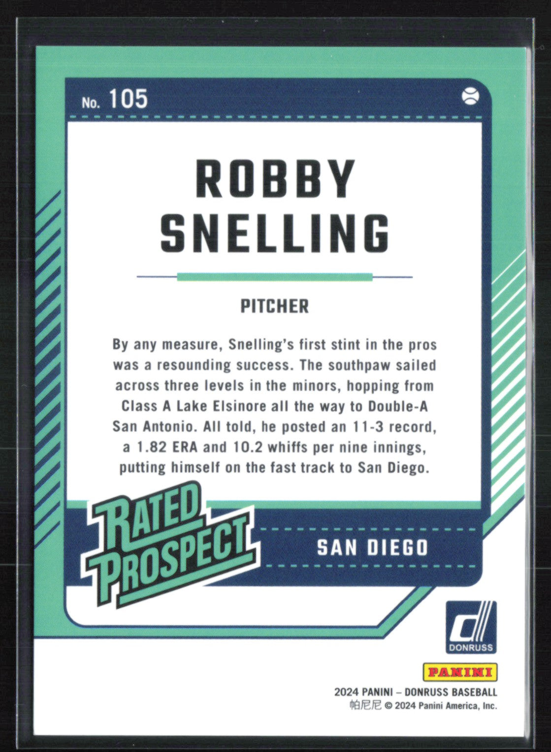 Robby Snelling Prospect Teal Laser /249