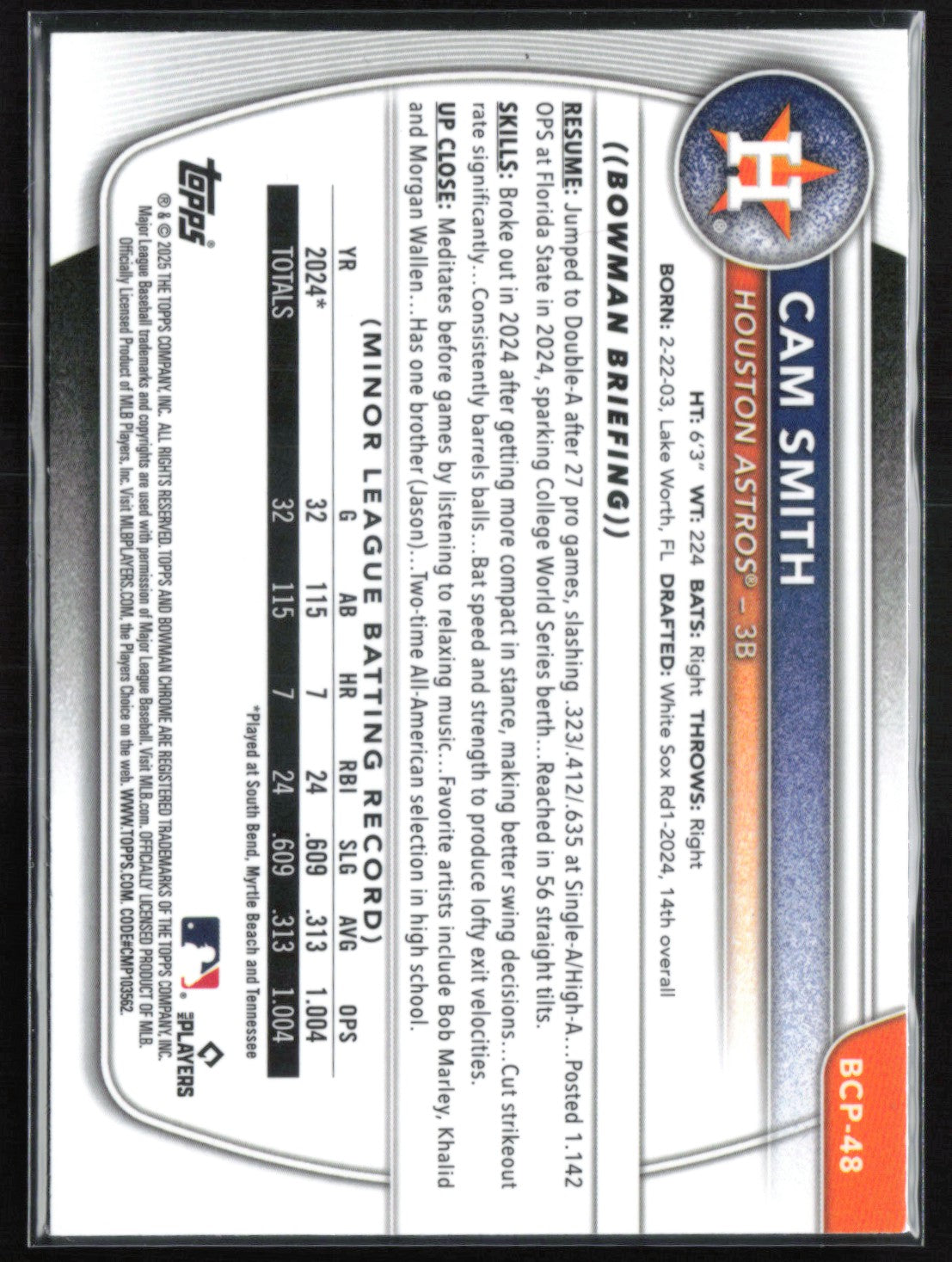 Cam Smith Prospect Mojo