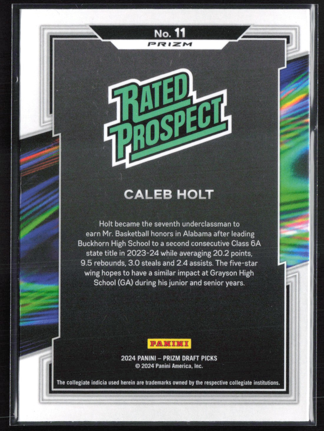 Caleb Holt Rated Prospect Purple Wave