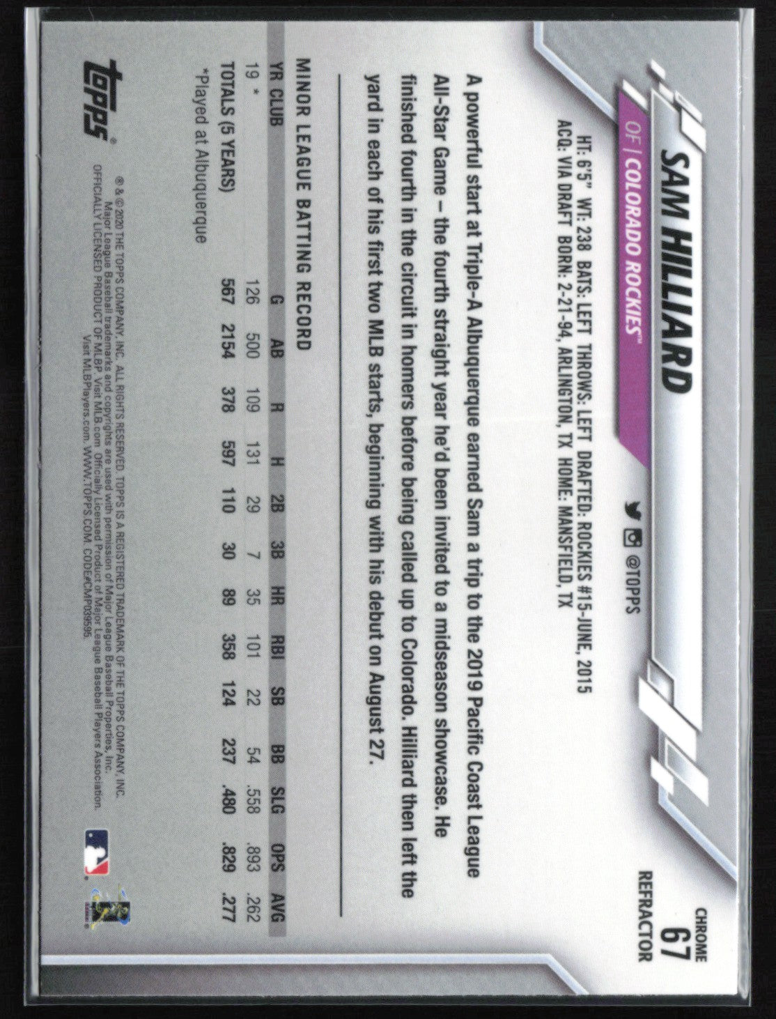 Sam Hilliard RC Refractor