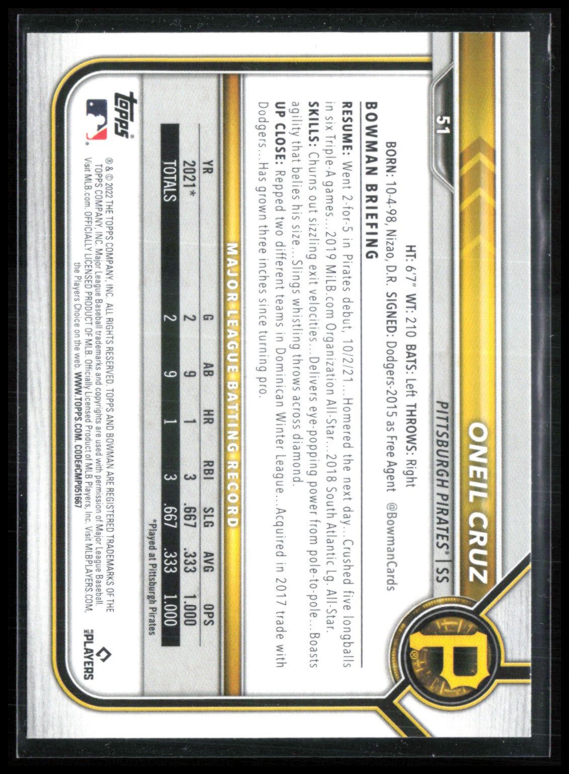 Oneil Cruz RC