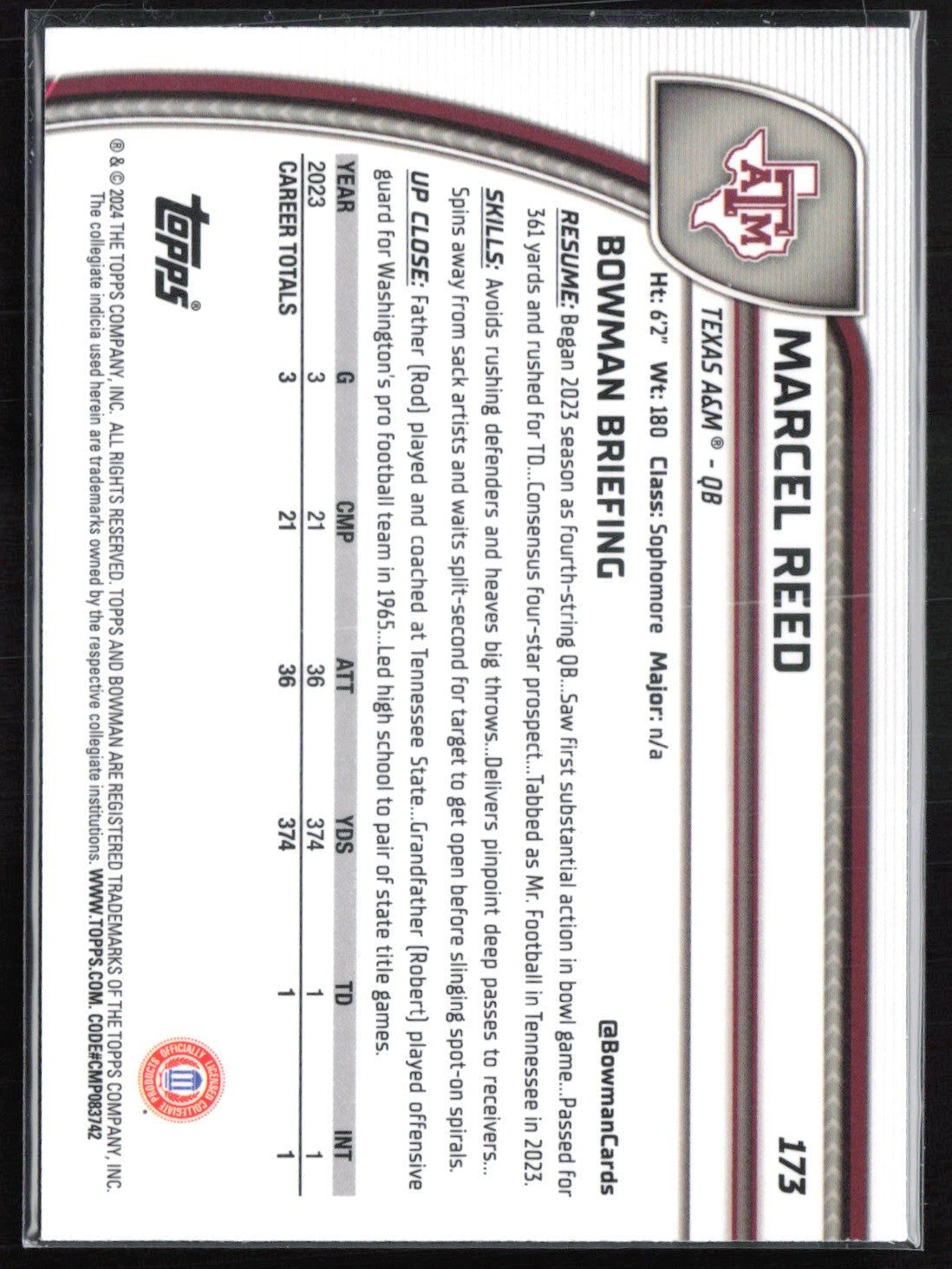 Marcel Reed 1st Bowman X-Fractor