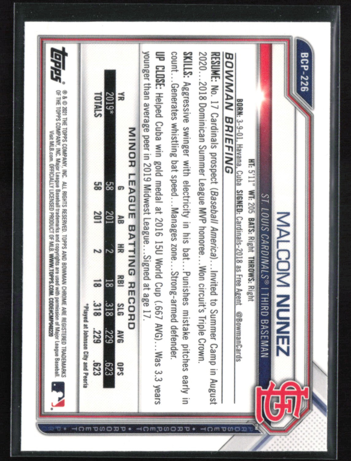 Malcom Nunez 1st Bowman Mojo