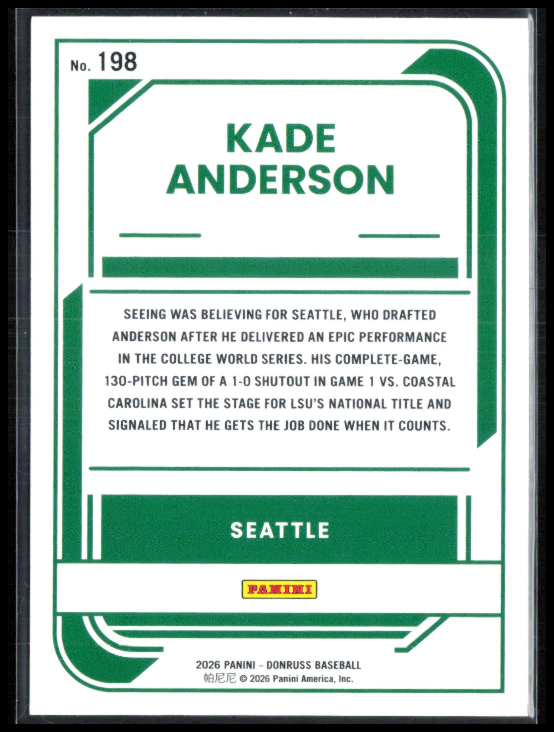 Kade Anderson Rated Prospect Liberty Parallel