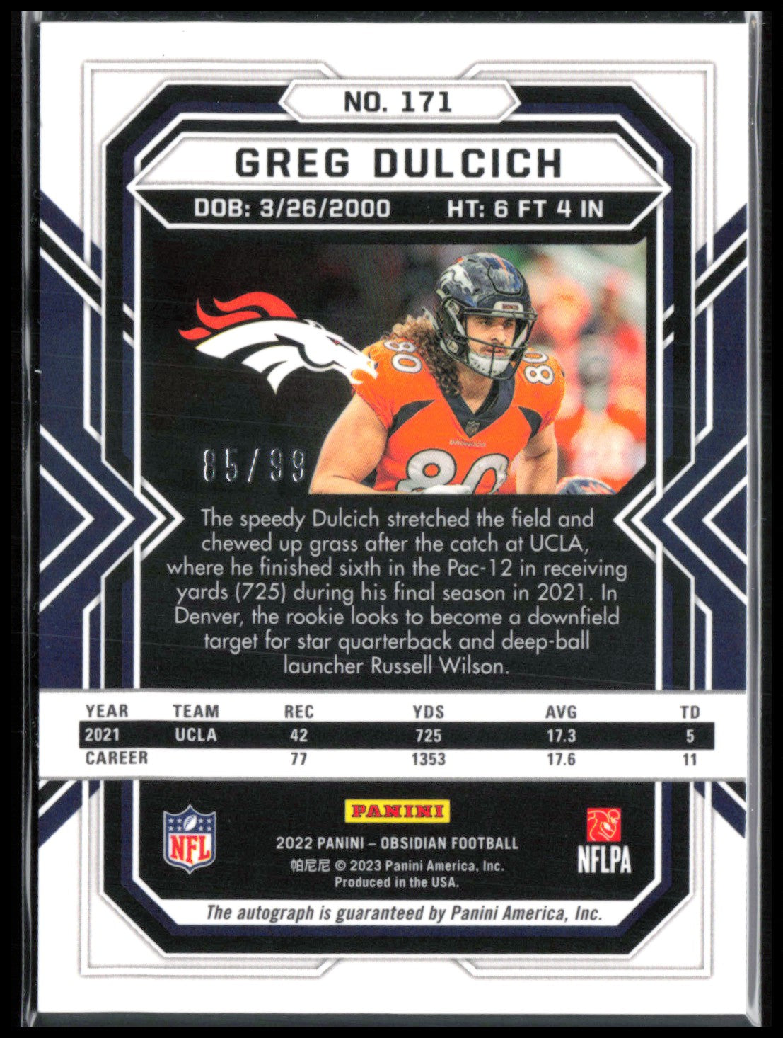Greg Dulcich RC Auto /99 2022 Obsidian