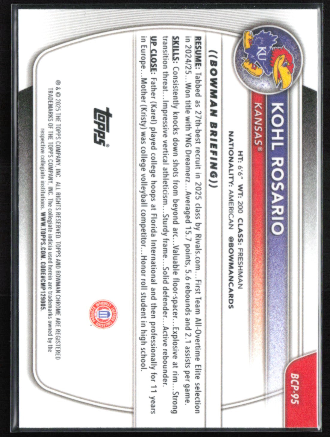 Kohl Rosario 1st Bowman Reptilian