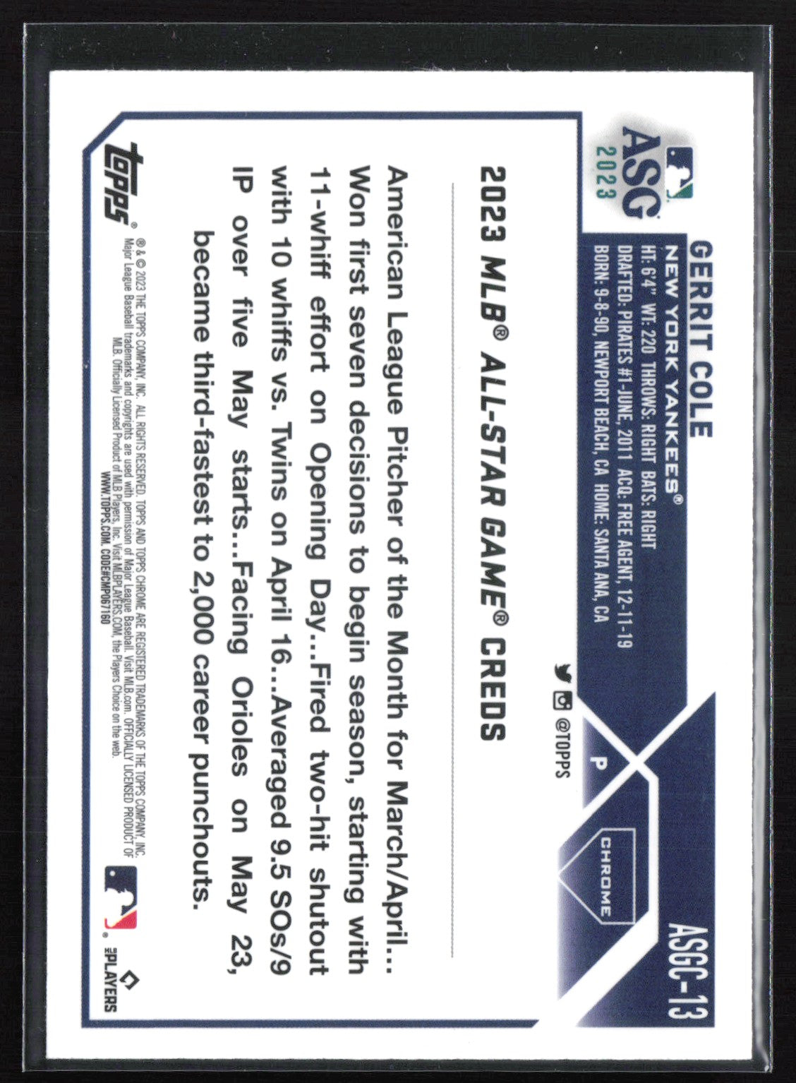 Gerrit Cole ASG