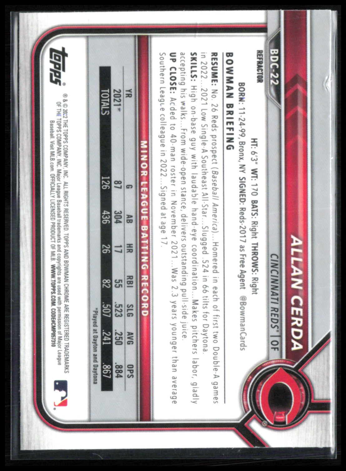 Allan Cerda Refractor Prospects
