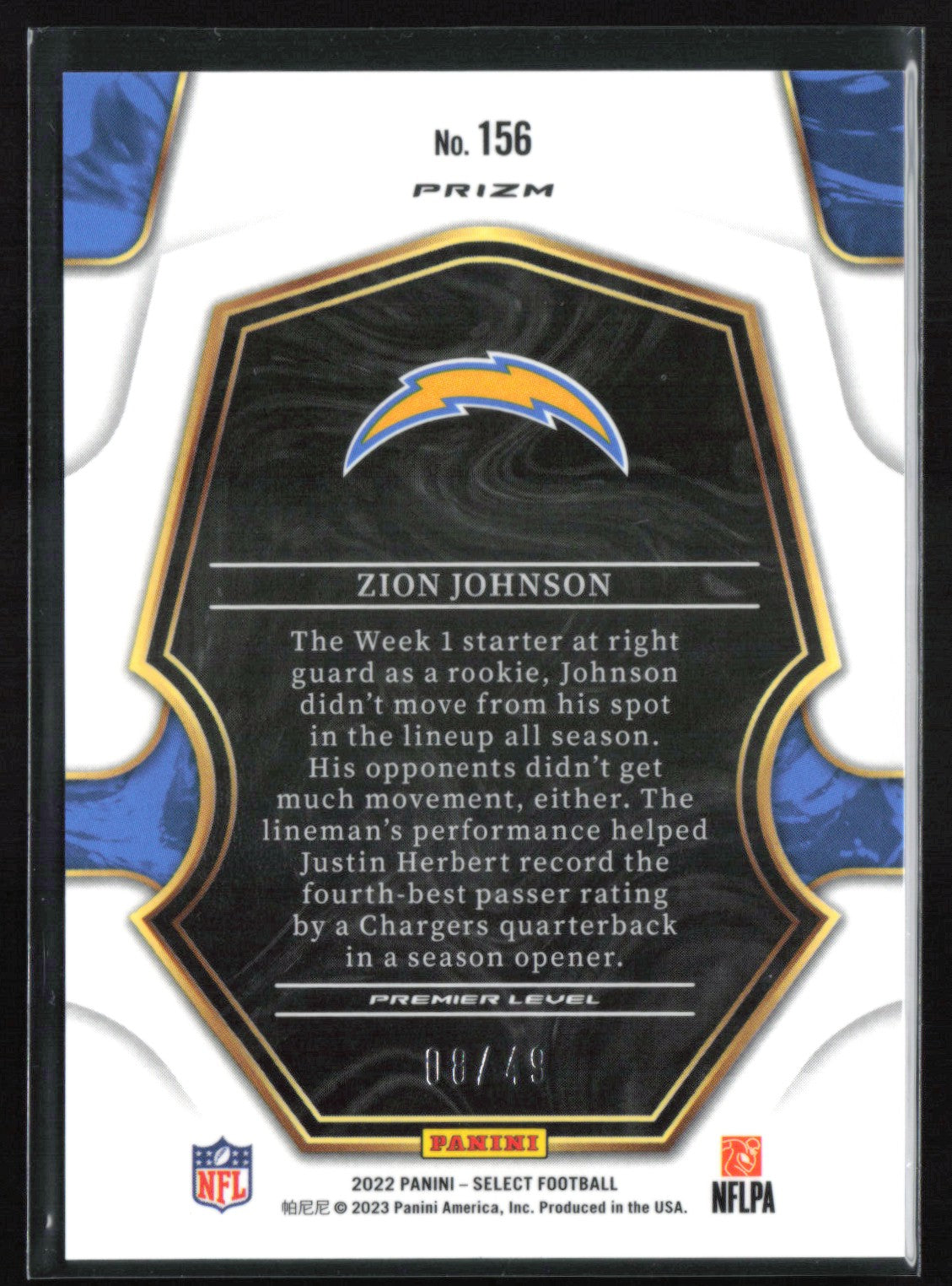 Zion Johnson RC Green /49