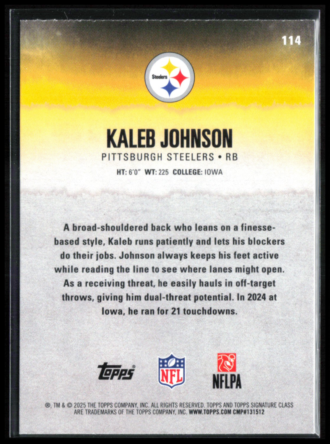 Kaleb Johnson RC /225