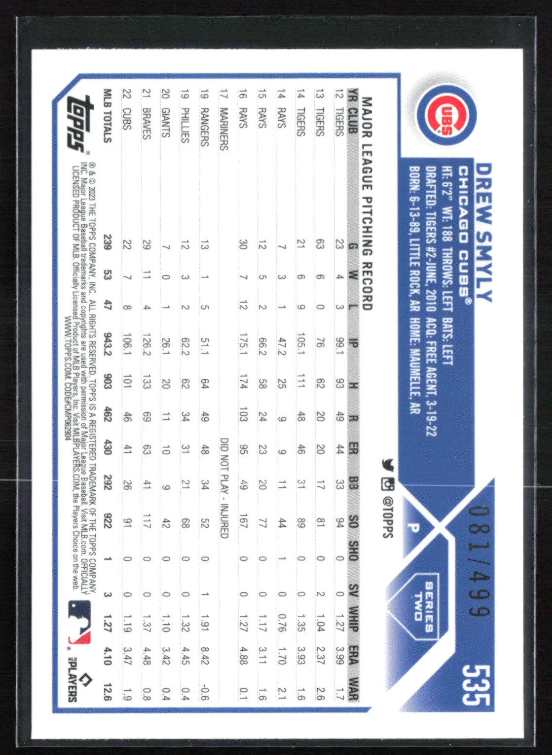 Drew Smyly Green Foil /499