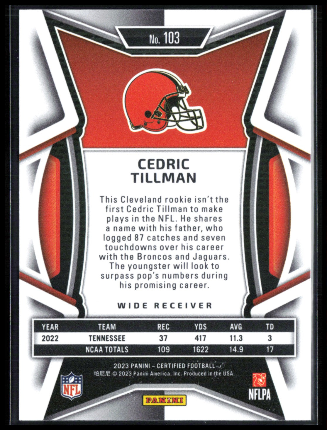 Cedric Tillman RC /99