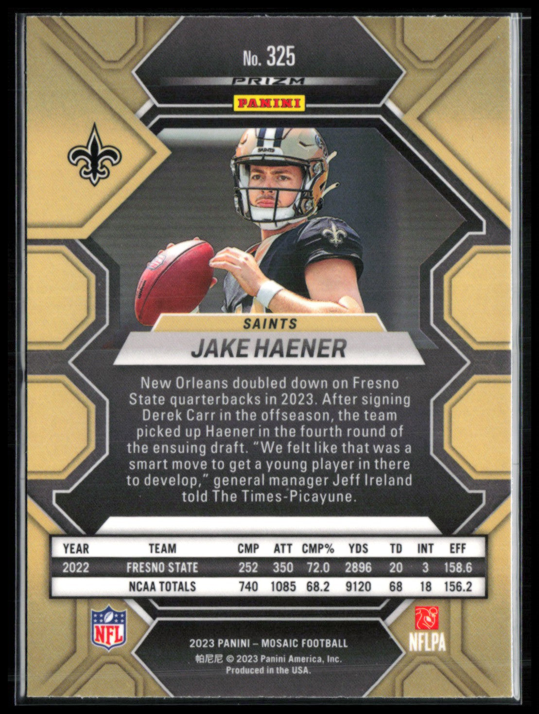 Jake Haener RC Green Mosaic