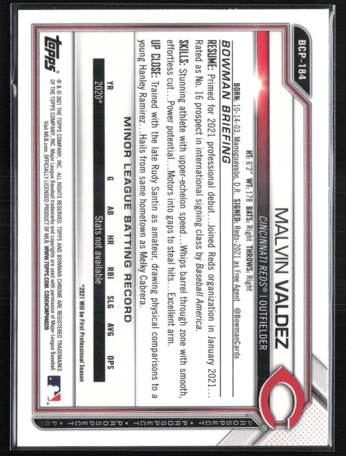 Malvin Valdez 1st Bowman Mojo