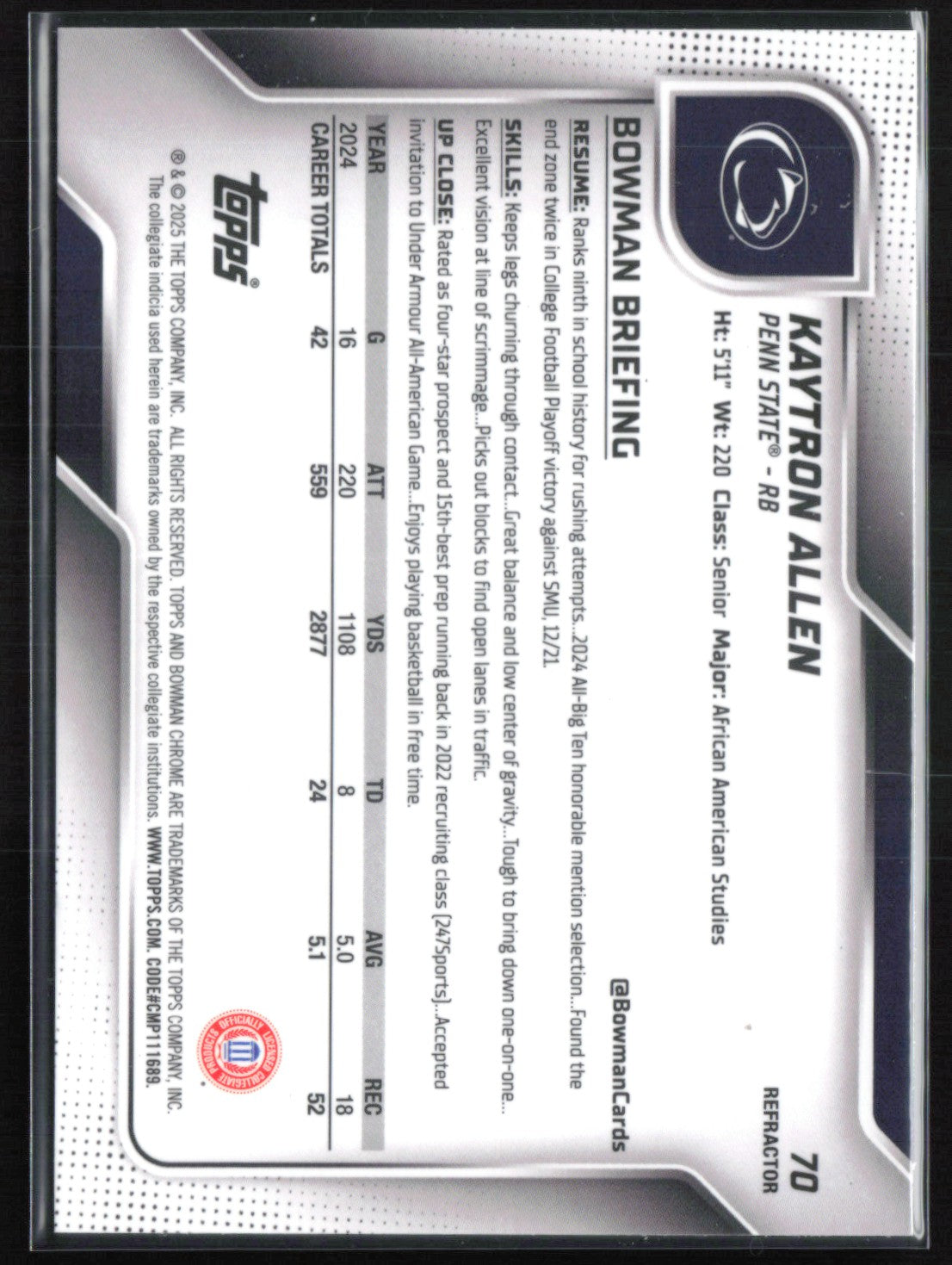 Kaytron Allen 1st Bowman Refractor