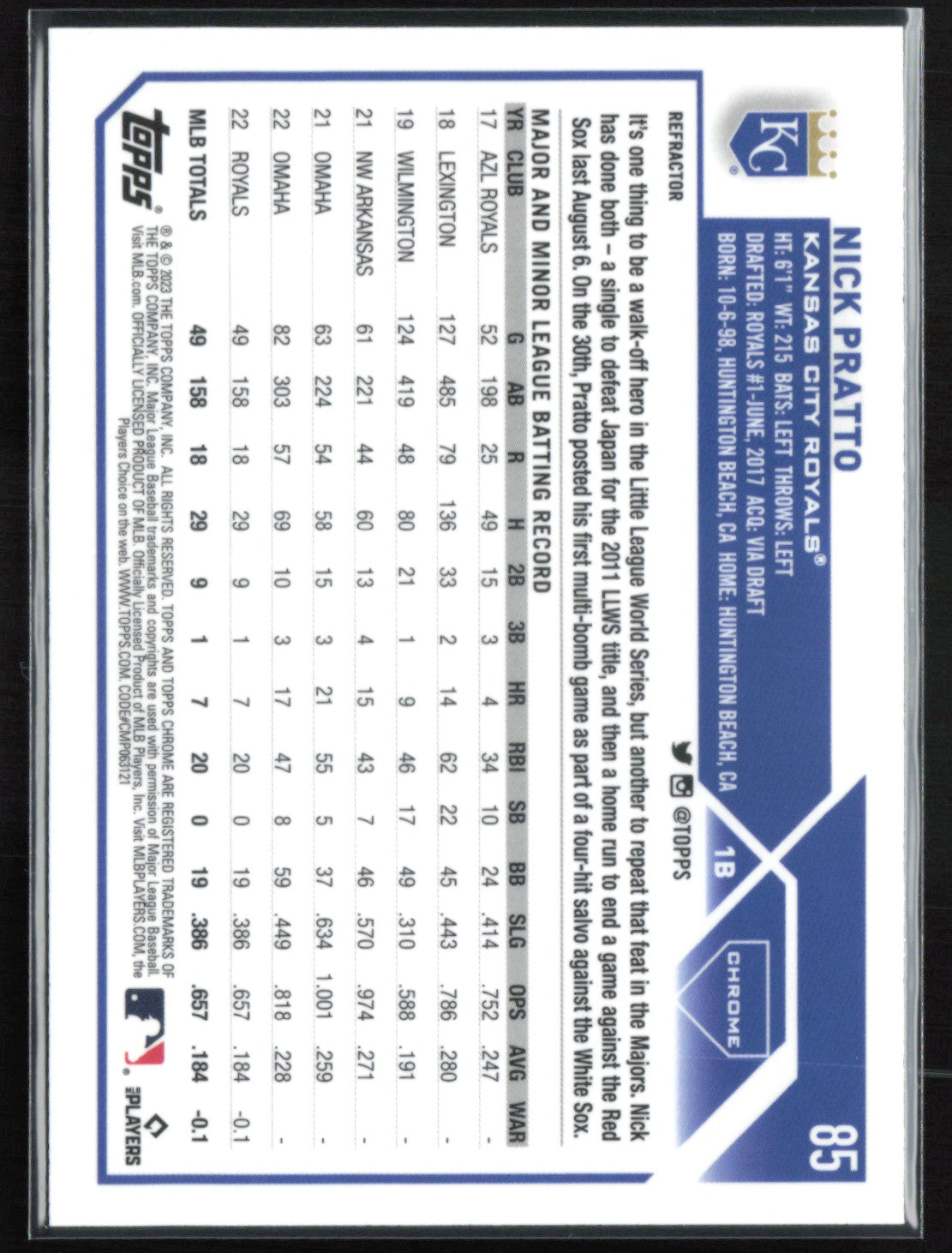 Nick Pratto RC Refractor