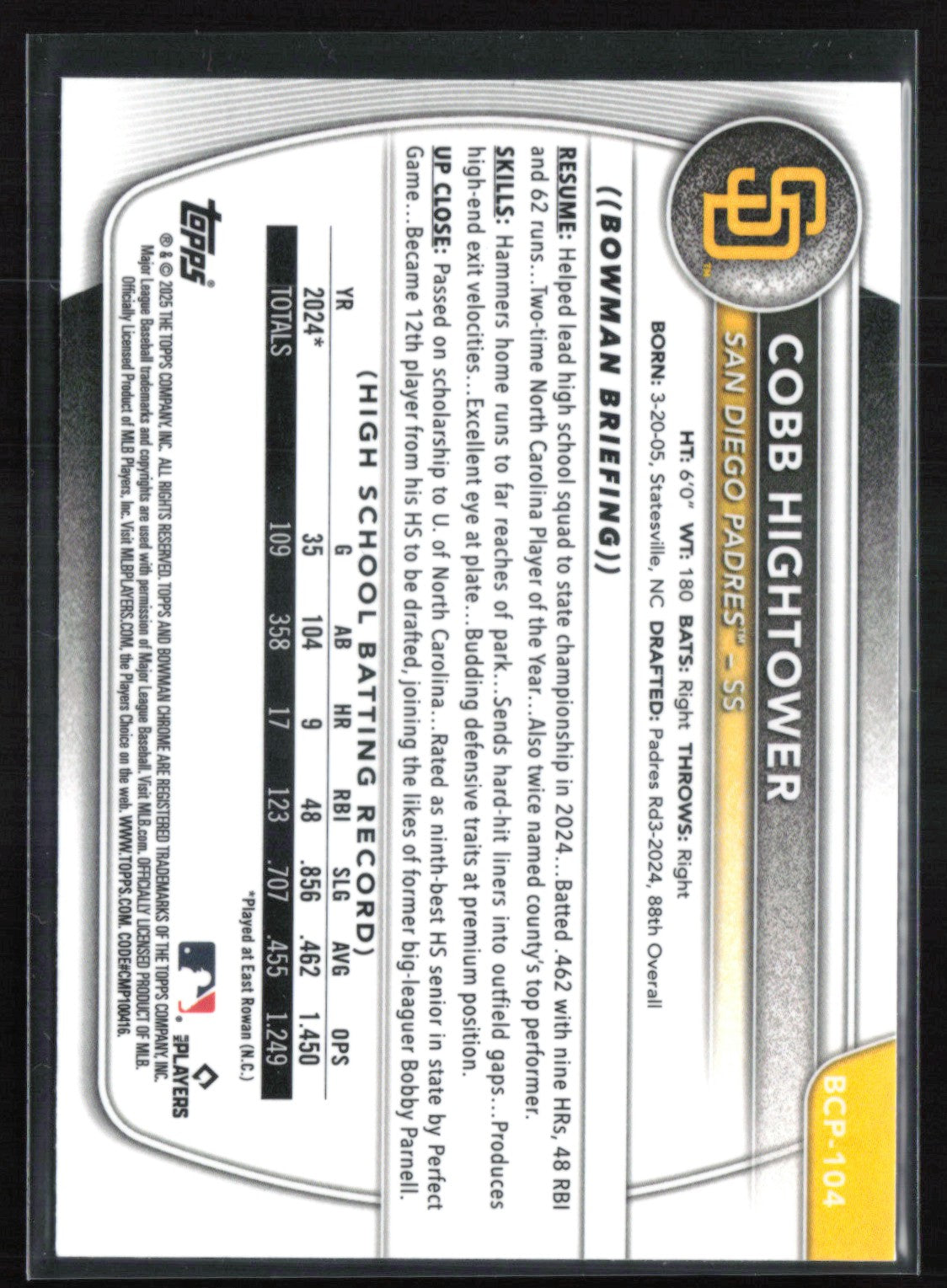 Cobb Hightower 1st Bowman