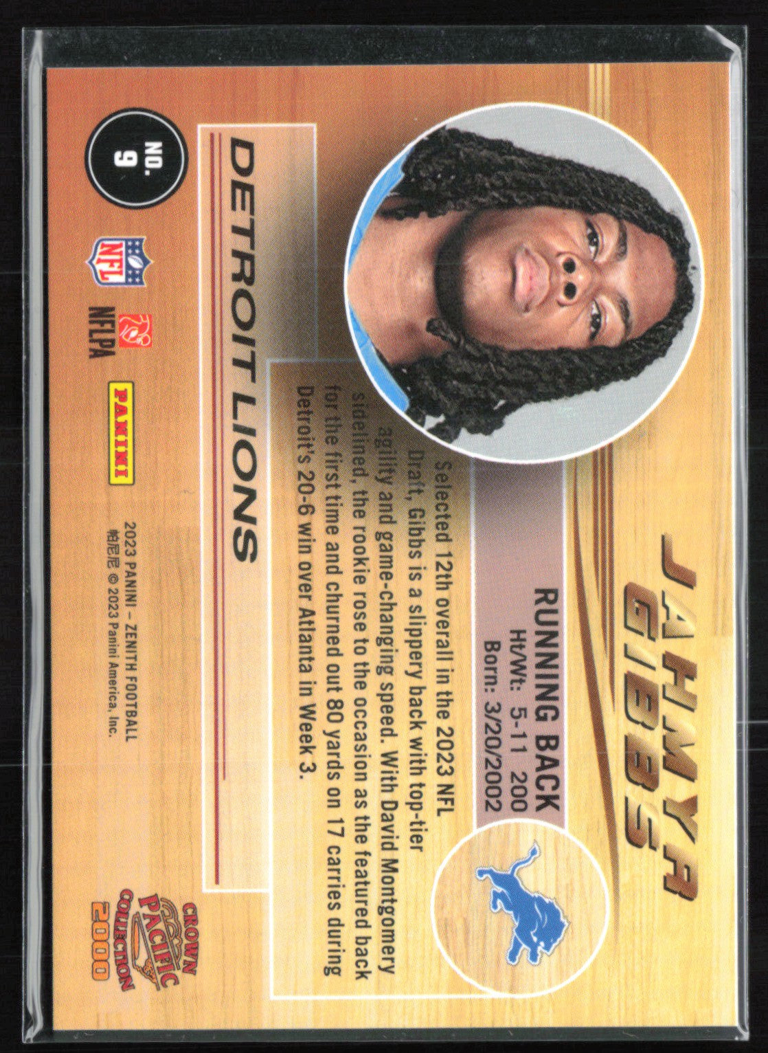 Jahmyr Gibbs Pacific Collection Insert