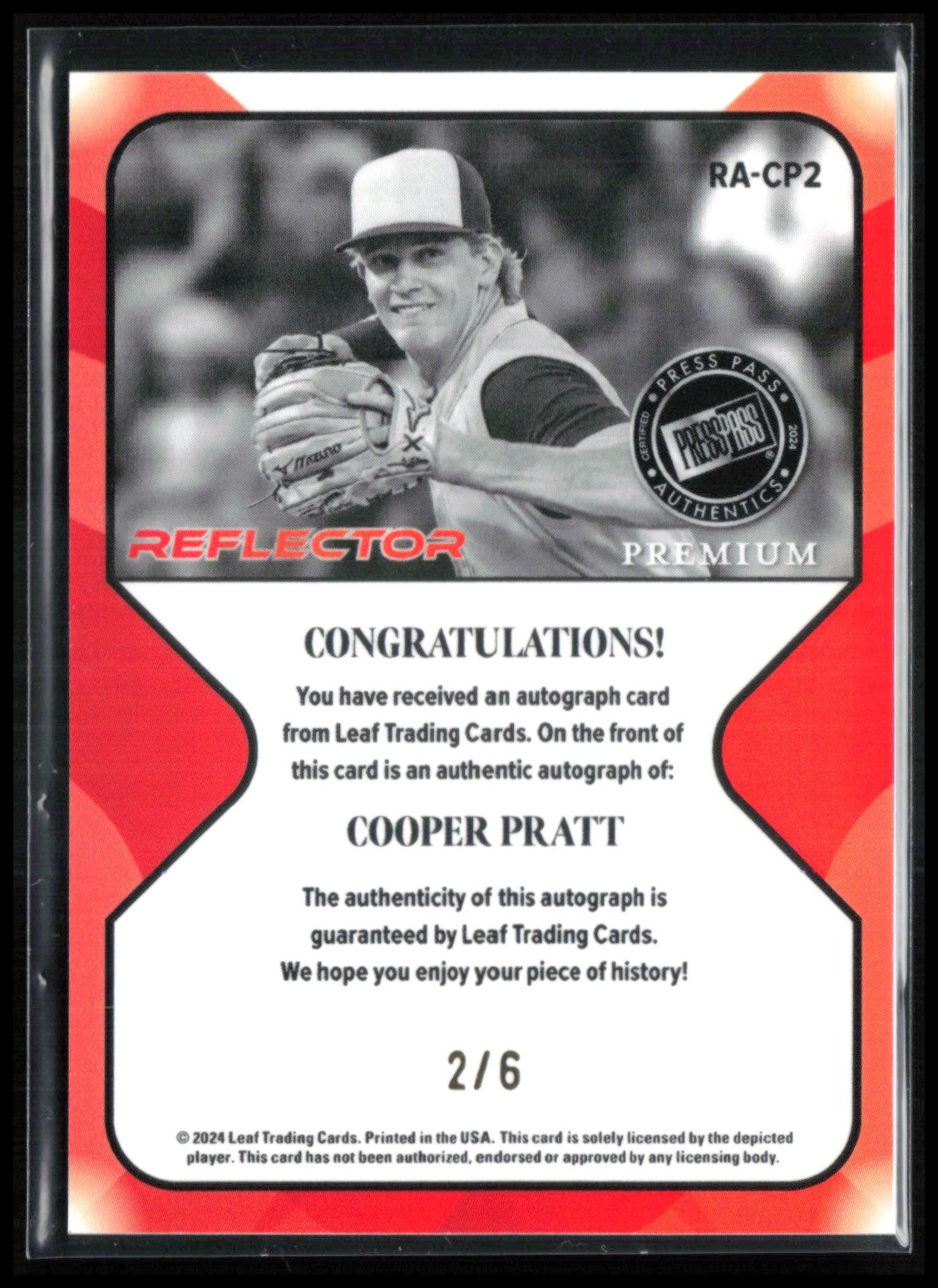 Cooper Pratt Auto /6 Reflector Press Pass Premium