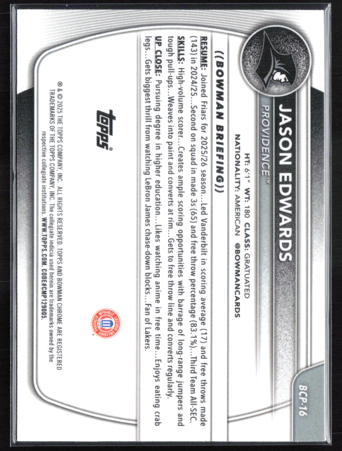 Jason Edwards 1st Bowman Mojo