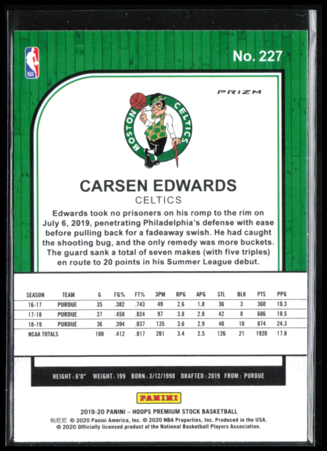 Carsen Edwards RC Green