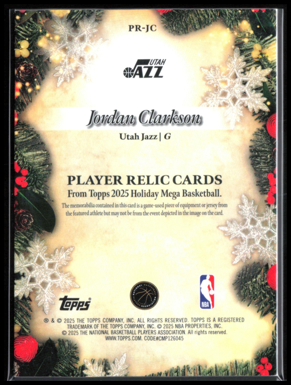Jordan Clarkson Game-Used Relic
