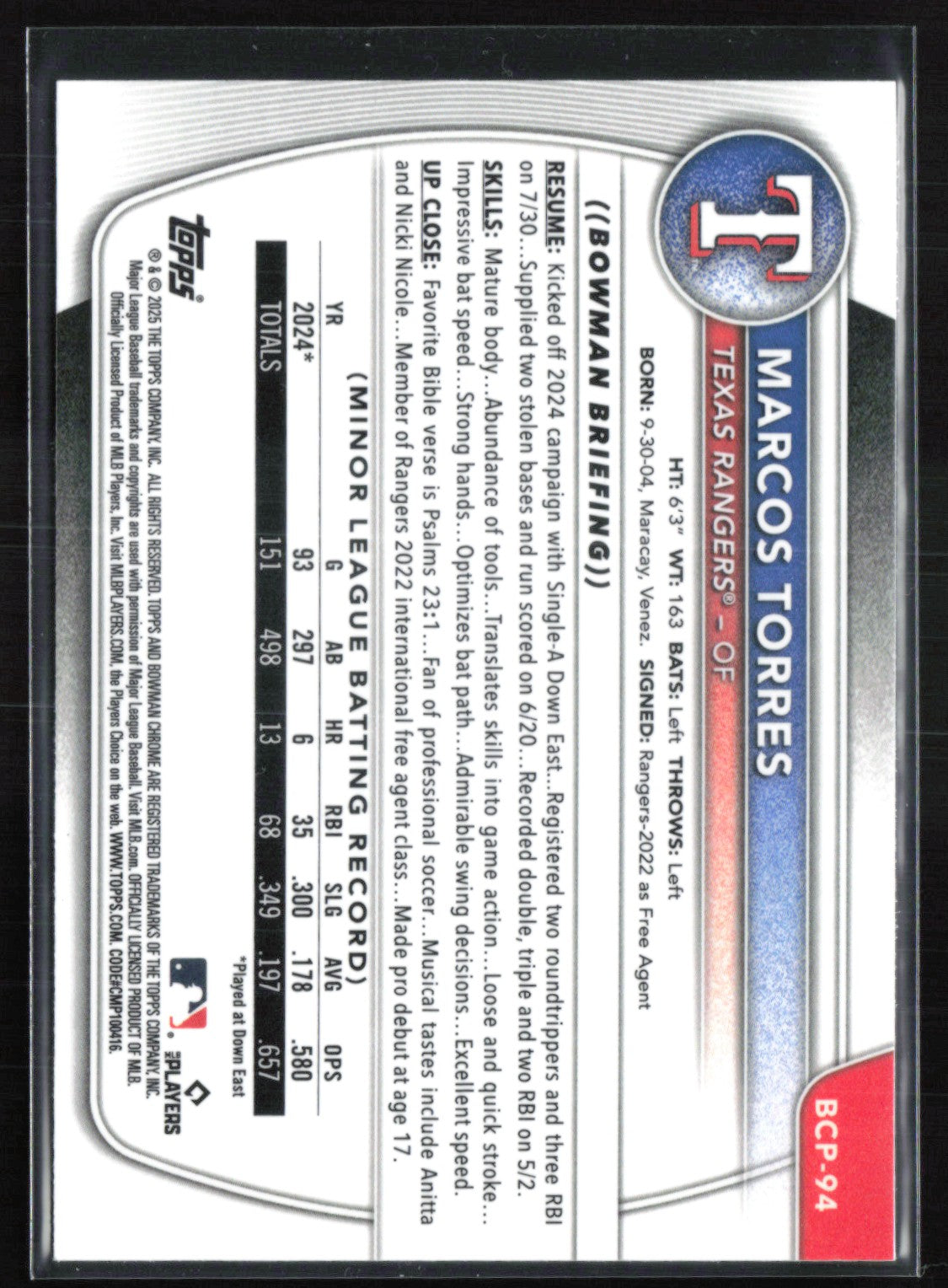 Marcos Torres 1st Bowman