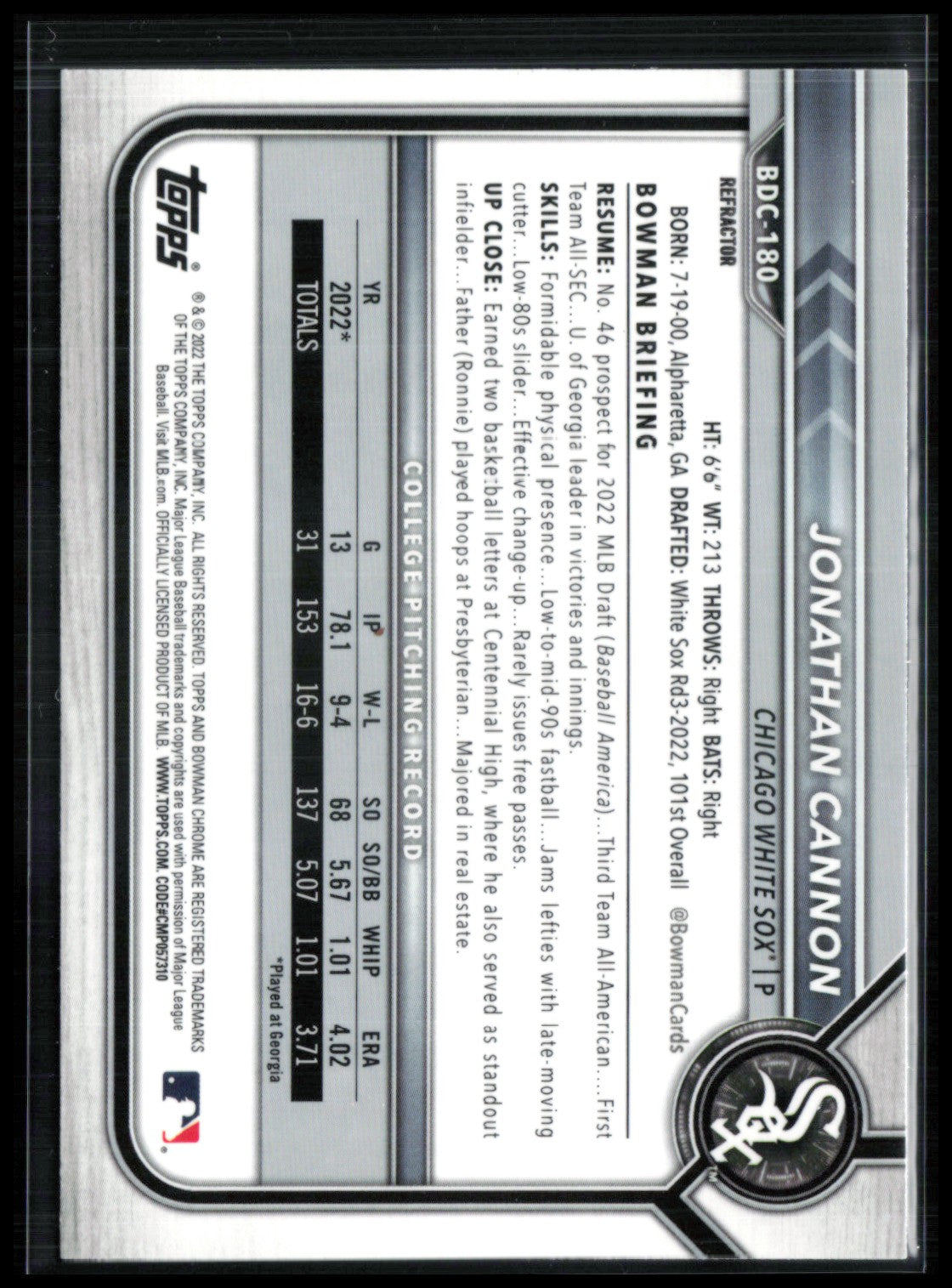Jonathan Cannon 1st Bowman Refractor