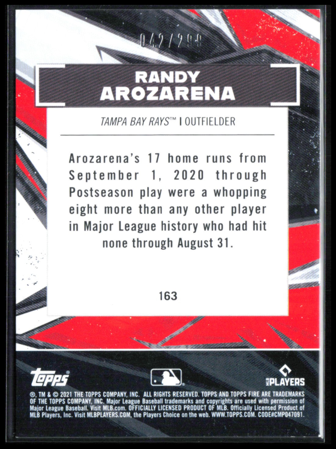 Randy Arozarena Red /299