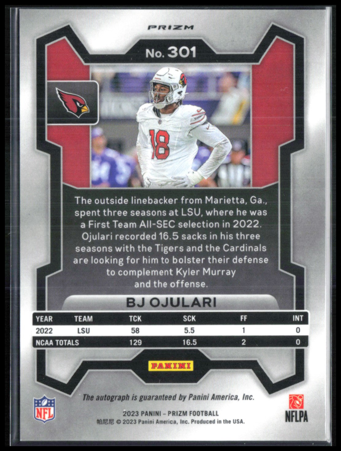 BJ Ojulari RC Auto Silver Prizm