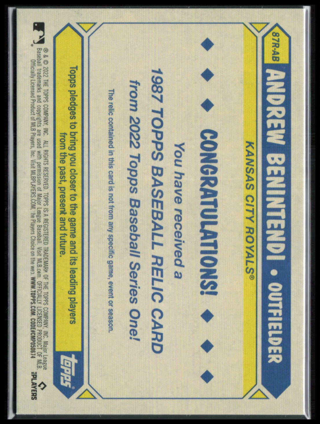 Andrew Benintendi Game-Used Relic /50 2022 Topps