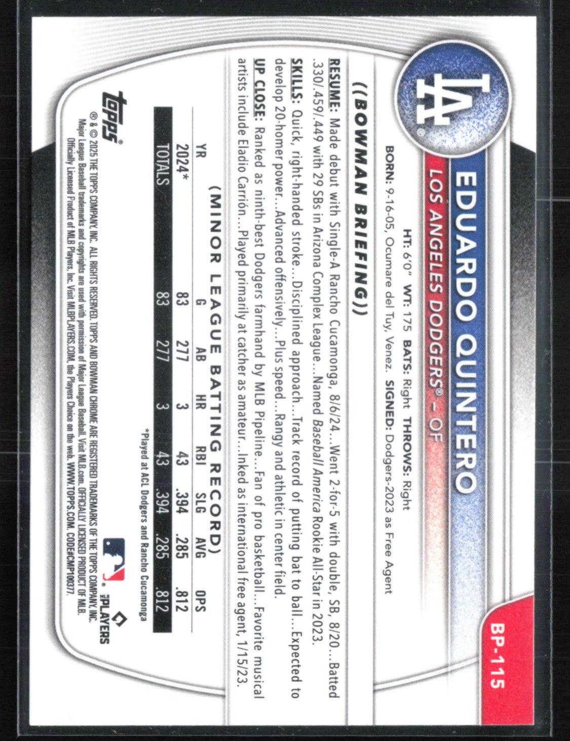 Eduardo Quintero 1st Bowman